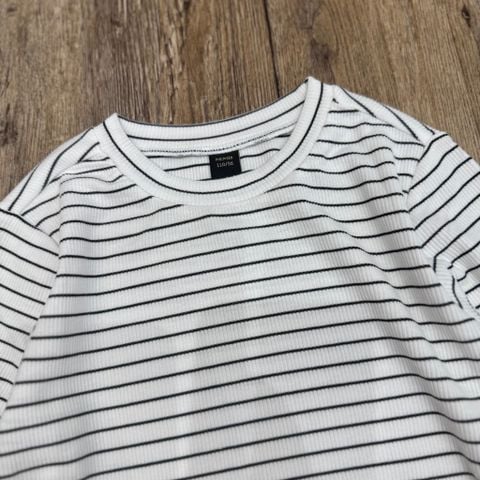 ABG21 - Áo thun MM kẻ trắng đen cho bé size 100-140
