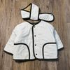 AK45 - Áo khoác MM trắng ngà lót lông kèm khăn mặc 2 mặt cho bé size 90-120