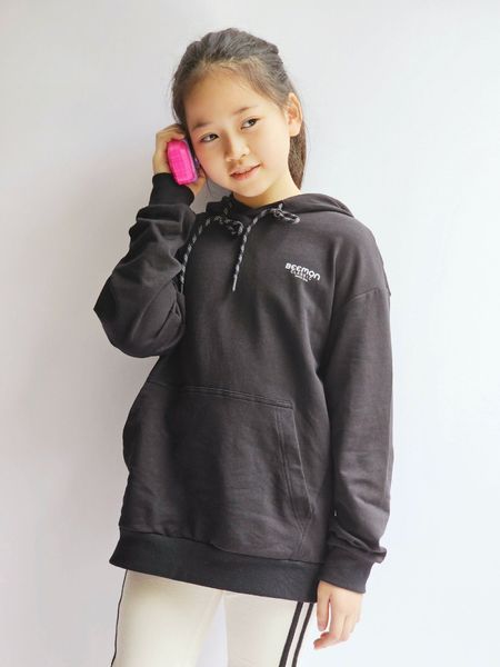 ABT91 - Áo nỉ da cá hoodie Bee Mon 3 màu in chữ ngực size 120 - 160