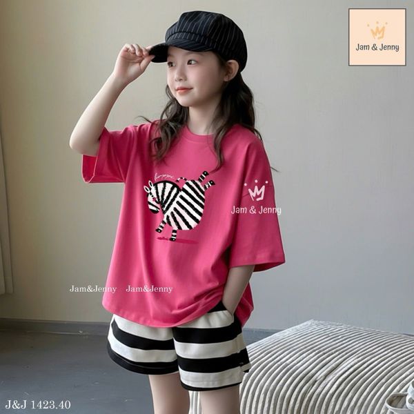 BJJCCĐ.1423 - Set bộ Jam & Jenny màu hồng ngựa size 6-12y