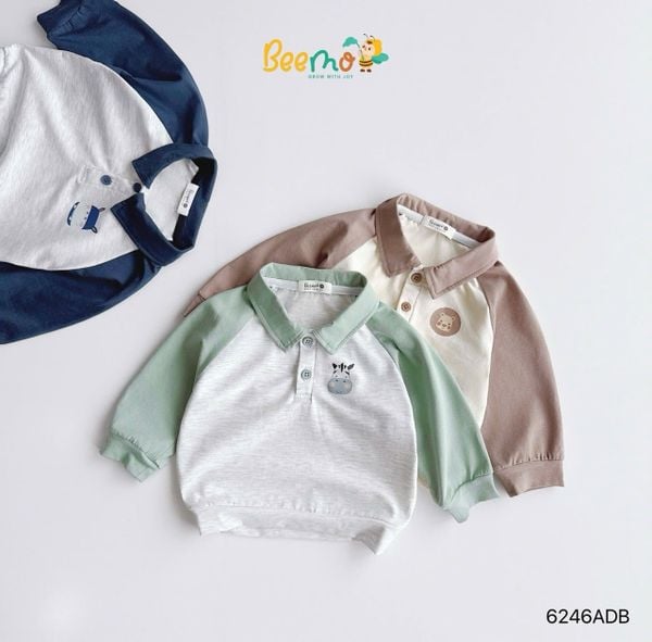 6246ADB - Áo Polo Người Bạn Khu Rừng Beemo Bé Trai size 1 - 6y