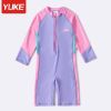 2189 - Bộ bơi liền dài tay Yuke phối màu ngực in khủng long Dino size XL - 6XL