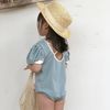 DB00026 - Bộ bơi liền Harifa vai bồng lưng dây đan chéo 3 màu size 9m - 8y