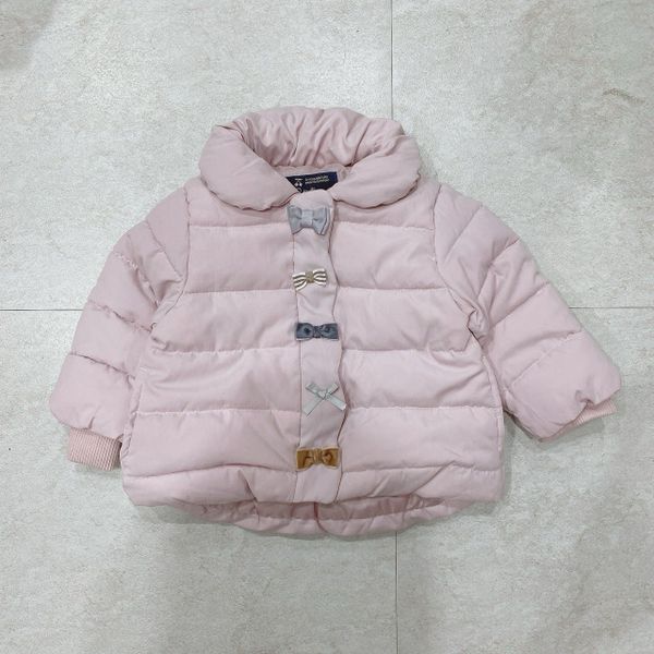 AK23 - Áo khoác phao Petitmain đính nơ siêu nhẹ 3 màu cho bé gái size 80-130
