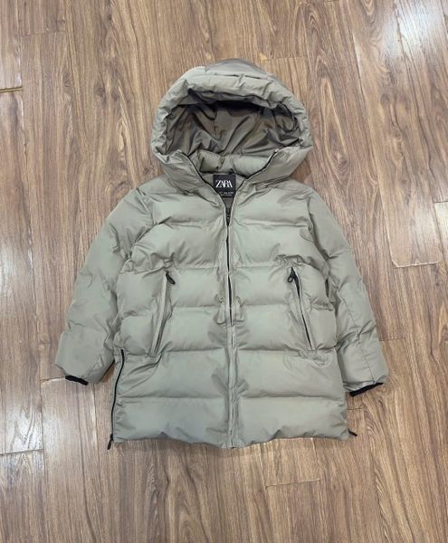 AKBT18 - Áo khoác phao dáng dài 2 màu đen/rêu cho bé size 6-14y