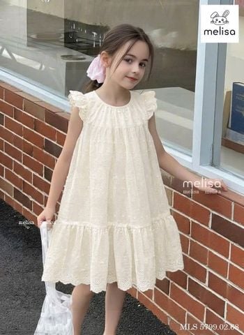 MLSDCC.5799 - Váy Melisa thô ren màu be size 1-10y