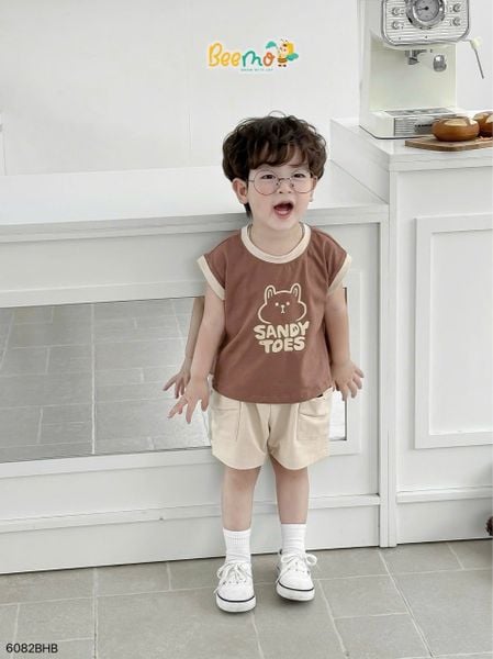 6082BHB - Set bộ Beemo áo sát nách Sanday Bear size 1-6y
