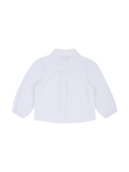 ABG41 - Áo sơ mi thô đũi Toto Heros trắng cổ sen thêu hoa hồng size 110 - 150