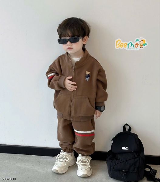 5362BDB - Bộ khoác Beemo bomber phối dây thêu gấu