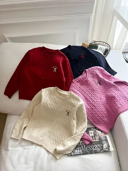 25G096 - Cardigan vặn thừng AMBB nhiều màu cho bé gái size 90-160