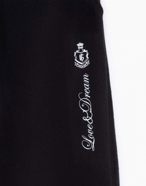 QBG06 - Quần nỉ bệt GGJJ màu đen LOVE & DREAM size 6 - 14y
