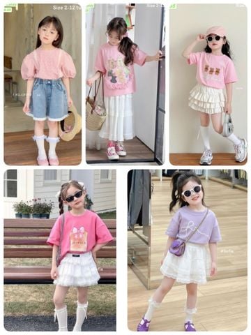 BBG01 - Set váy bé gái mùa hè size 2-12y