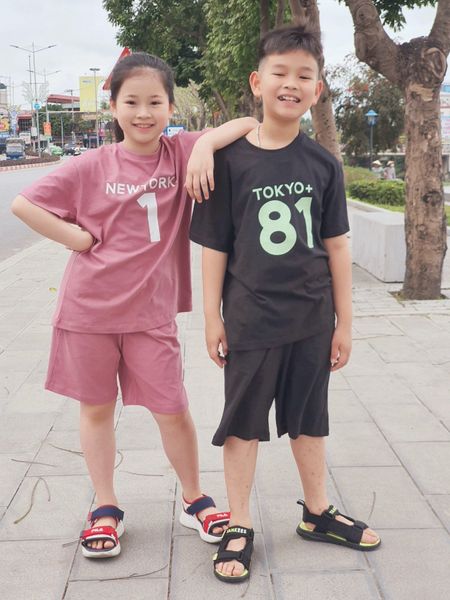 BBG34 - Bộ cotton Bee Mon Tokyo chữ số nhiều màu BTBG size 110-160