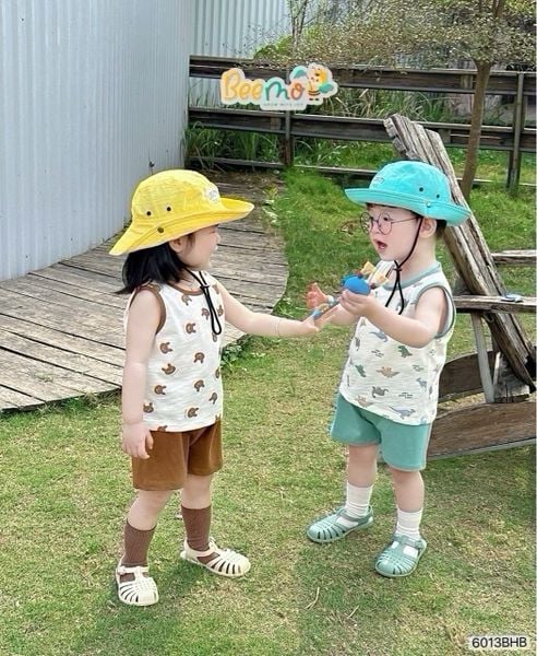 6013BHB - Bộ cotton Beemo in tràn size 1-5y