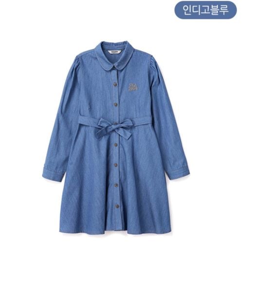 V00087 - Váy thô cổ sen 2 màu be / xanh denim size 110 - 150