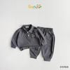 6197BDB - Bộ polo Beemo vải thun Be Happy trơn 3 màu bé trai size 1-7y