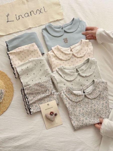 VJ125.1 - Bộ thun cổ sen June bé gái size 90 - 140