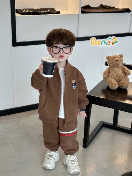 5362BDB - Bộ khoác Beemo bomber phối dây thêu gấu