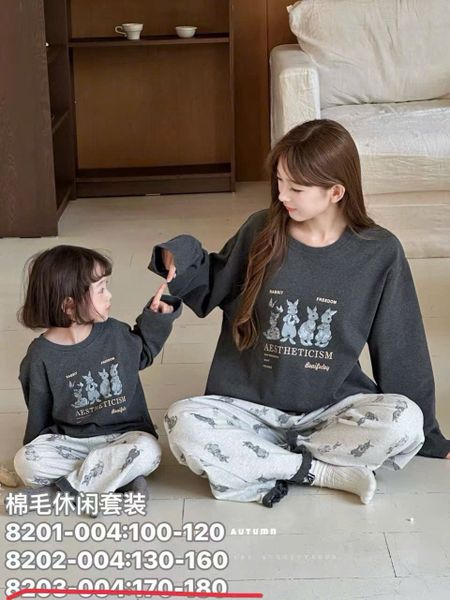 BBG02 - Bộ pyjama dáng thụng cổ tròn nhiều màu cho Mẹ và Bé size 100-180