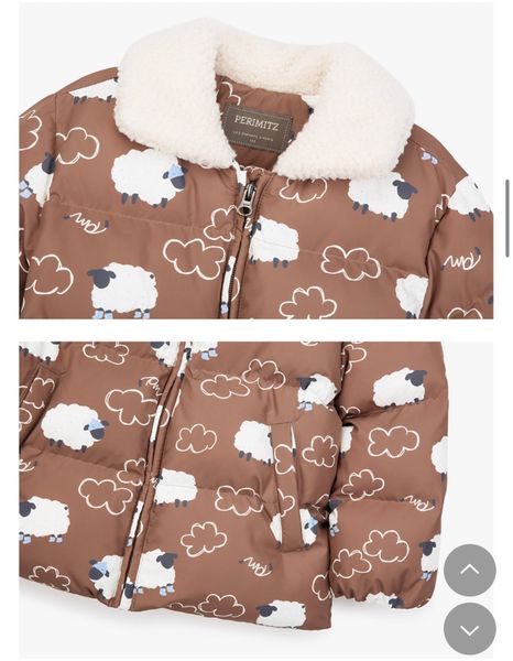 AKBT16 - Áo khoác phao màu nâu hình cừu cổ lông cho bé size 100-140