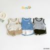 6011BHB - Bộ cotton áo tanktop phối cổ Beemo size 1-5y