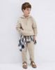 BBT06 - Bộ nỉ bông hoodie GGJJ 2 màu be/xanh bé trai size 2-8y