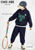 CH254991 - Bộ nỉ Chohee màu navy cổ trụ khóa bé trai size 3-12y