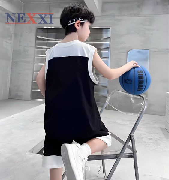 2604.4 - Bộ thun sát nách Nexxi viền màu in số 21 size 3-14y