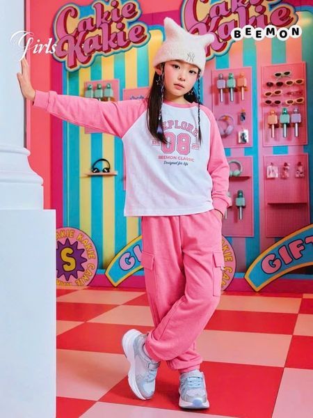 BM2605ST12 - Bộ cotton Beemon rib cổ tròn trẻ em size 120-160