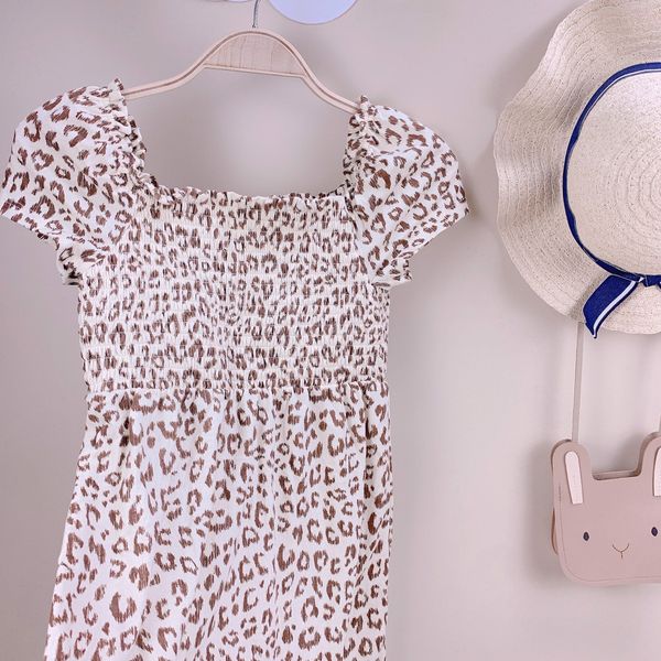 V00056 - Váy Smock chun ngực be da báo BG