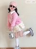 LU 1479 - Bộ nỉ Luca áo hồng cổ trắng + chân váy 3 tầng bé gái size 2-12y