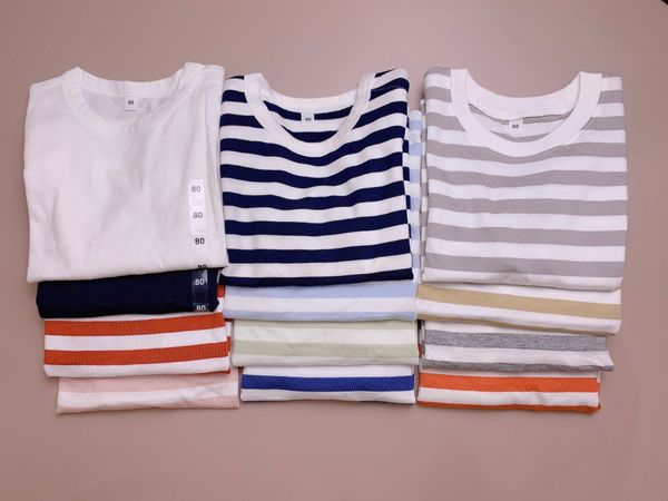 ABT110 - Áo cotton Muji trơn, kẻ nhiều màu BTBG