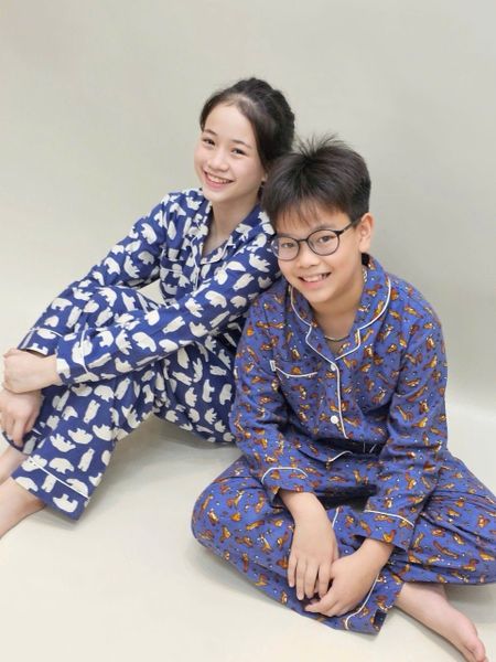 BM2509PJ072 - Bộ Pyjama Beemon trẻ em vải thô cà bông mềm cho bé size 120-160