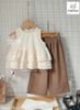 MLSBCC.7376 - Bộ Melisa áo ren kem + quần nâu ren size 2-12y
