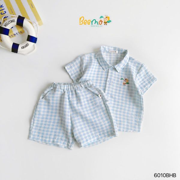 6010BHB - Bộ cotton kẻ Beemo size 1-5y