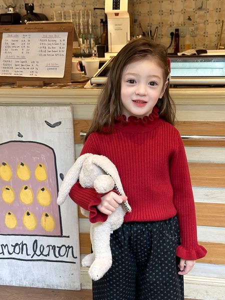 24A169 - Áo len dệt kim cho bé gái (áo chui đầu), chất liệu sợi tổng hợp size 90-160, không thương hiệu, NSX Huzhou Zhili Kujun Clothing Co., Ltd