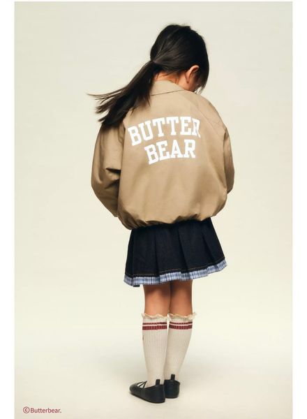 AK54 - Áo khoác kaki chần bông màu nâu Butter cho bé size 1-6y