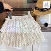 MLS 5824 - Bộ nỉ Melisa áo ghi nơ + chân váy xếp ly chấm bi bé gái size 2-12y