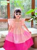 V00046 - Váy Mia Kids tiểu thư smock phối sắc màu BG size 1-10y
