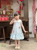 VJ125 - Váy June cổ sen trắng đính hoa nổi nhiều màu cho bé size 1-10y