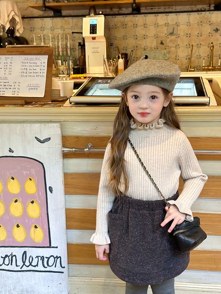 24A169 - Áo len dệt kim cho bé gái (áo chui đầu), chất liệu sợi tổng hợp size 90-160, không thương hiệu, NSX Huzhou Zhili Kujun Clothing Co., Ltd