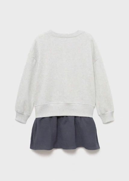 V00012 - Váy nỉ phối chân thô màu ghi in chữ Califonia Trip 84 size 5 - 12y