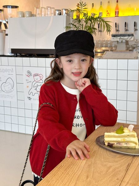 AK41 - Cardigan len AMBB trơn, kẻ nhiều màu cho bé gái size 90-160