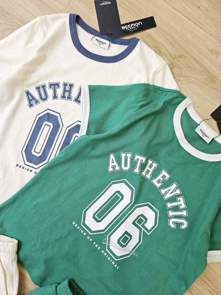 BM2601ST09 - Bộ cotton Beemon hình số 2 màu cho bé size 120-160