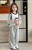 M5567 - Bộ Mia Kids áo cotton trắng cún phối tay kẻ đen - quần nỉ màu ghi size 2 - 12y