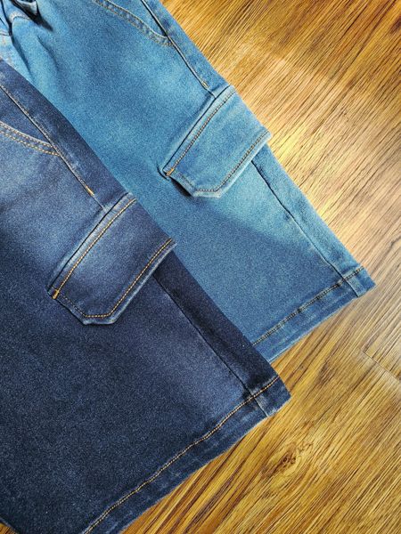 QBT19 - Quần short jean mềm Beemon 2 màu xanh đậm/nhạt cho bé size 120-160