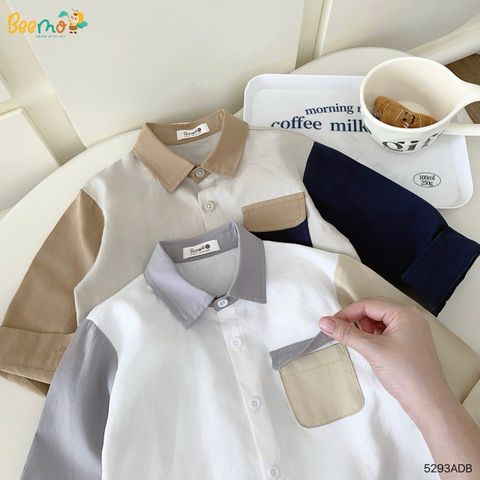 5293ADB - Áo sơ mi Beemo phối tay