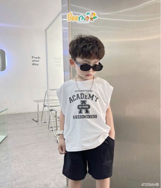 4109AHB - Áo ba lỗ in giữa thân Beemo size 80-130