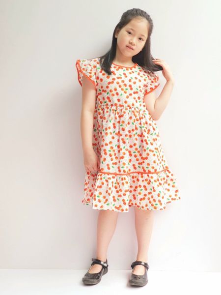 V00023 - Váy thô nhăn màu kem cherry size 110 - 150