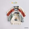 6226ADB - Áo cotton Beemo tay raglan hình gấu học giả nhiều màu size 1-6y